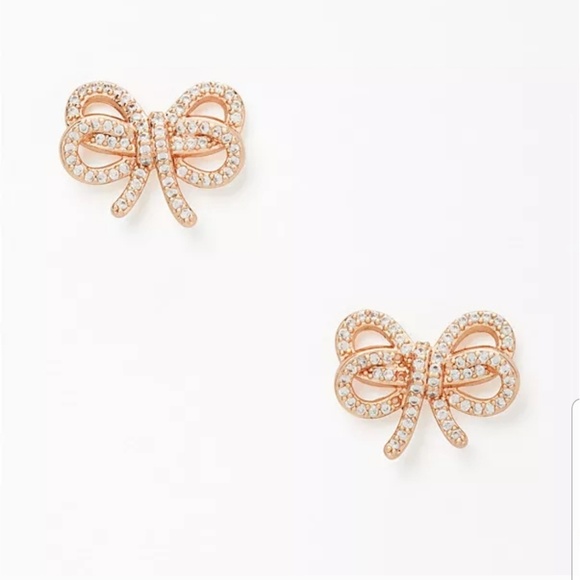 kate spade Jewelry - NWT Kate Spade "Bow meets girl" rose gold earrings
